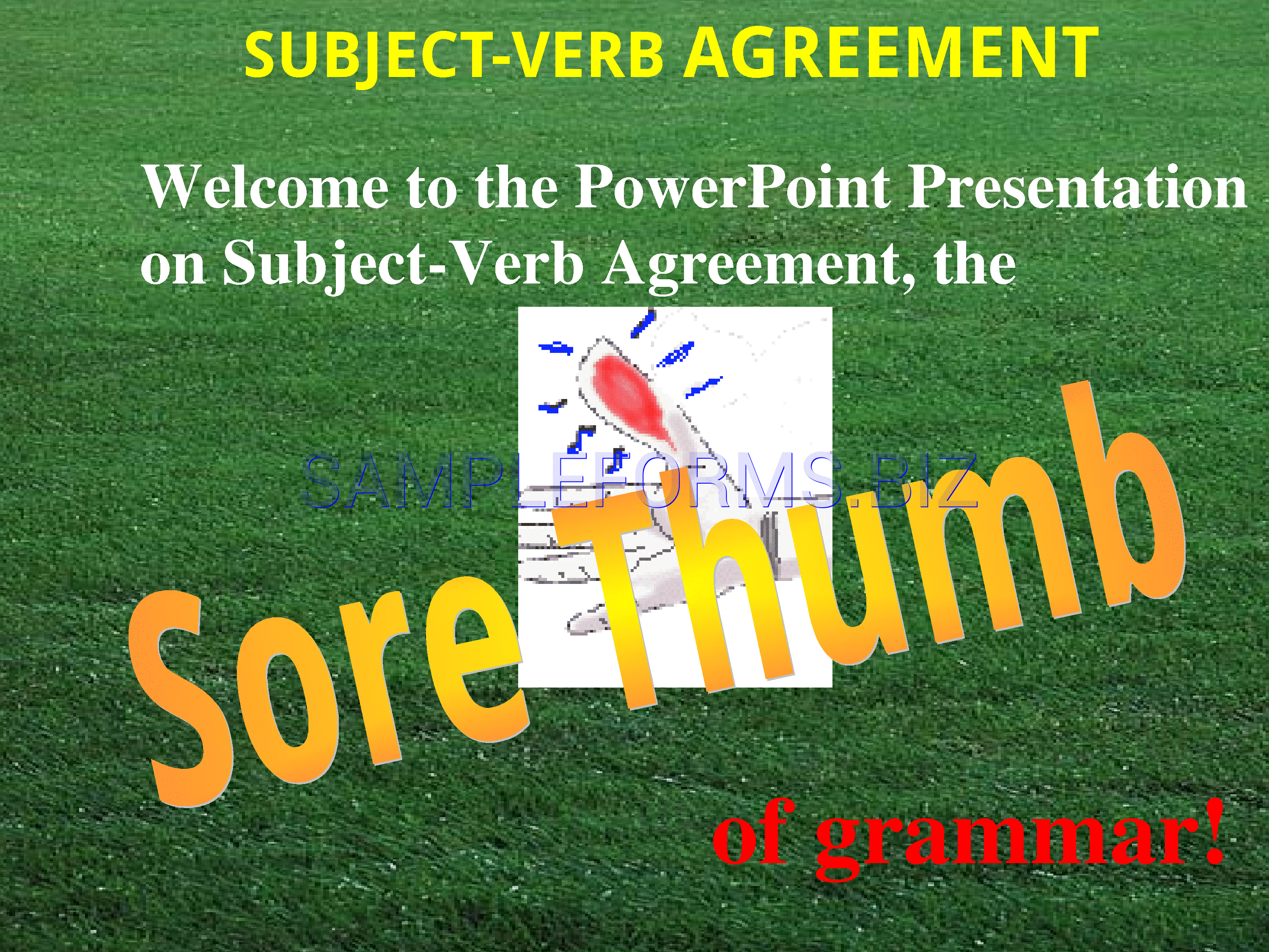 Preview free downloadable Subject-Verb Agreement ppt 1 in PDF (page 1)